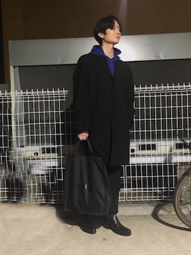 「MSGM（エムエスジーエム）のアイテム（バッグ）」を使った、Yu-sukaさん（メンズ・175cm）の冬コーディネート