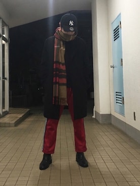 「shiyoh」｜「アイテム（チェスターコート）」を使った、Yu-sukaさん（メンズ・175cm）の冬コーディネート