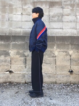 「FACETASM（ファセッタズム）のアイテム（ブルゾン）」を使った、Yu-sukaさん（メンズ・175cm）の冬コーディネート