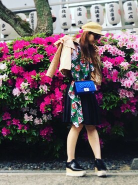 「MSGM（エムエスジーエム）のアイテム（スカート）」を使った、ritononさん（レディース・156cm）の春コーディネート