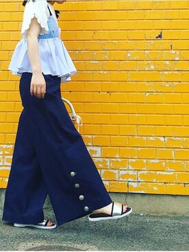 「SEE BY CHLOE（シーバイクロエ）のアイテム（Tシャツ/カットソー）」を使った、ritononさん（レディース・156cm）の夏コーディネート