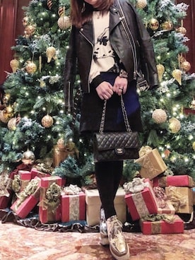 「MSGM（エムエスジーエム）のアイテム（スカート）」を使った、ritononさん（レディース・156cm）の冬コーディネート