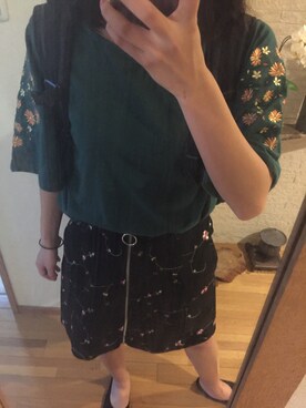 「mobus（モーブス）のアイテム」を使った、Ayaさん（レディース・157cm）の夏コーディネート