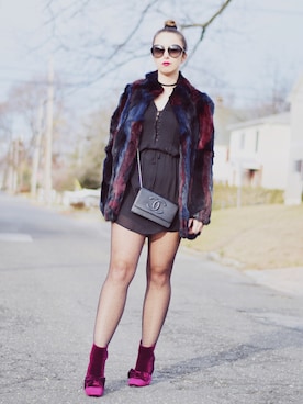 「chanel」｜「アイテム（ブーティ）」を使った、Simone Pilieroさん（レディース・165cm）の冬コーディネート