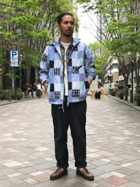 「アイテム（モカシン/デッキシューズ）」を使った、Hasebeさん（メンズ・171cm）の春コーディネート