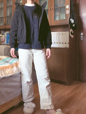 「日系极简」｜「アイテム（ブルゾン）」を使った、Aprilさん（レディース・161cm）の春コーディネート