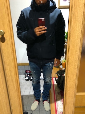 「NIKE（ナイキ）のアイテム（マウンテンパーカー）」を使った、RIZEさん（メンズ・165cm）の冬コーディネート