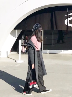 「BANANA REPUBLIC」｜「アイテム（ハンチング/ベレー帽）」を使った、kumaさん（レディース・161cm）の冬コーディネート