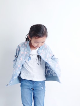「手作り子供服」｜「アイテム（ジャケット/アウター）」を使った、ChrisStanさん（キッズ・120cm）の秋コーディネート