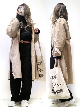「titivate（ティティベイト）のﾀｰﾄﾙふわっとﾀｯﾁﾆｯﾄ（ニット/セーター）」を使った、yukaさん（レディース・160cm）の冬コーディネート