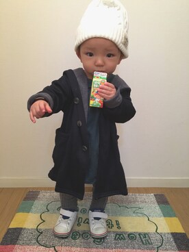 「Samansa Mos2（サマンサ モスモス）のアイテム（ジャケット/アウター）」を使った、ゆーせいさん（キッズ・80cm）の冬コーディネート