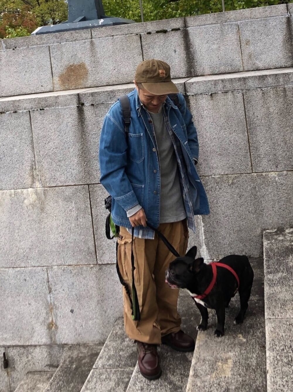 「ラルフローレン」｜「Timberlandのアイテム（ブーツ、ブラウン系）」を使った、利夫パパさん（メンズ・165cm）の冬コーディネートの1枚目の写真