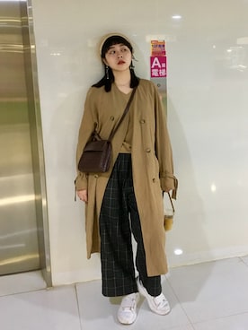 「8seconds（エイトセカンズ）のアイテム（ジャケット/アウター）」を使った、H.S.U.A.Nさん（レディース・167cm）の秋コーディネート