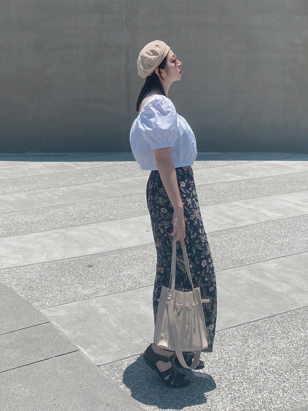 「ootd、夏、H&M、lucy’s、GU」｜「H&Mのアイテム（シャツ/ブラウス、ホワイト系）」を使った、H.S.U.A.Nさん（レディース・167cm）の夏コーディネートの1枚目の写真