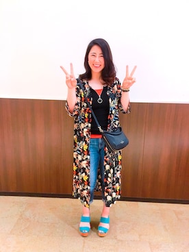 「SpRay（スプレイ）のアイテム（ワンピース、ブラック系）」を使った、tomokaさん（レディース・168cm）の夏コーディネート