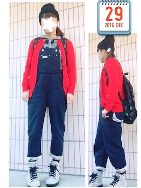 「mercibeaucoup,（メルシーボークー）のアイテム（ヘアゴム）」を使った、まっきぃ〜さん（レディース・157cm）の冬コーディネート