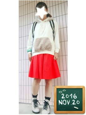 「mercibeaucoup,（メルシーボークー）のアイテム（ブレスレット）」を使った、まっきぃ〜さん（レディース・157cm）の秋コーディネート
