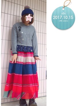 「にゃー」｜「アイテム（ブーツ）」を使った、まっきぃ〜さん（レディース・157cm）の秋コーディネート