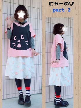 「にゃー」｜「アイテム（ブーツ）」を使った、まっきぃ〜さん（レディース・157cm）の冬コーディネート