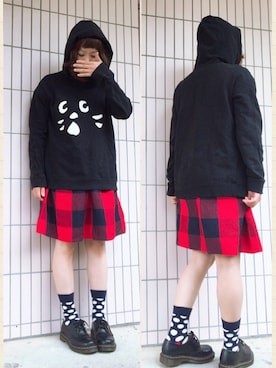 「にゃー」｜「アイテム（ブーツ）」を使った、まっきぃ〜さん（レディース・157cm）の春コーディネート