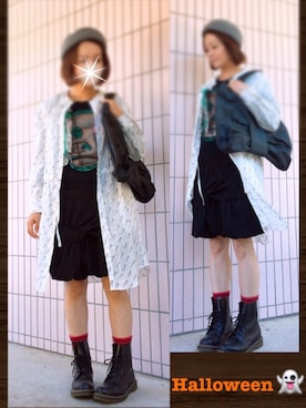 「mercibeaucoup,（メルシーボークー）のアイテム（ワンピース/ドレス）」を使った、まっきぃ〜さん（レディース・157cm）の秋コーディネート