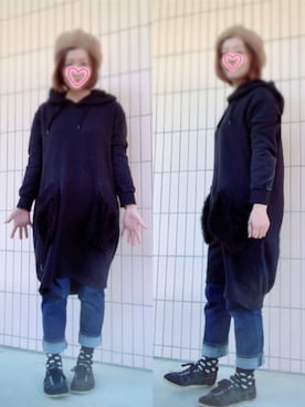 「mercibeaucoup,（メルシーボークー）のアイテム（ワンピース/ドレス）」を使った、まっきぃ〜さん（レディース・157cm）の冬コーディネート