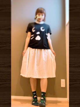 「にゃー」｜「アイテム（シャツワンピース）」を使った、まっきぃ〜さん（レディース・157cm）の夏コーディネート