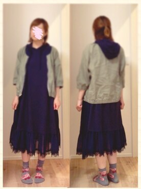 「Ne-net（ネネット）のアイテム（ジャケット/アウター）」を使った、まっきぃ〜さん（レディース・157cm）の夏コーディネート