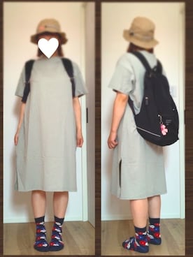 「CHUMS（チャムス）のアイテム（帽子）」を使った、まっきぃ〜さん（レディース・157cm）の秋コーディネート