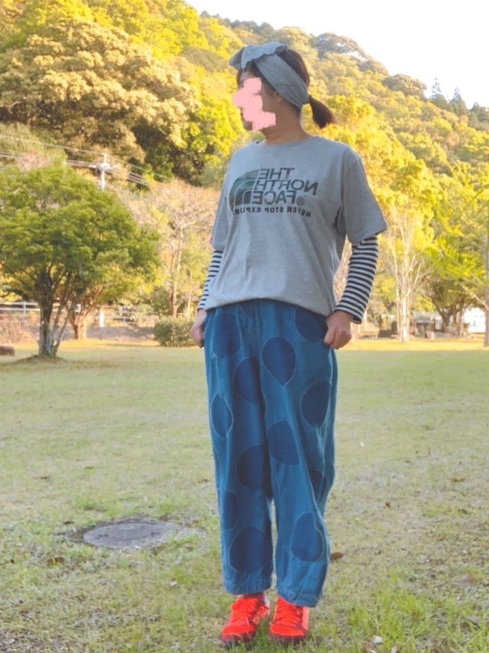 アトリエドゥサボン　ふさふさドットデニムジャガードパンツ　フリーサイズ アトリエドゥサボン ふさふさドットデニムジャガードパンツ