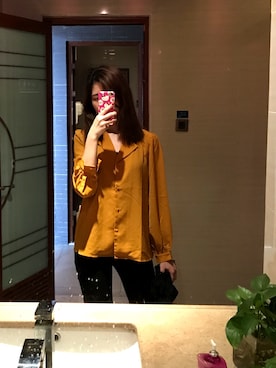 「アイテム（スーツジャケット、ゴールド系）」を使った、软曲奇さん（レディース・165cm）の冬コーディネート