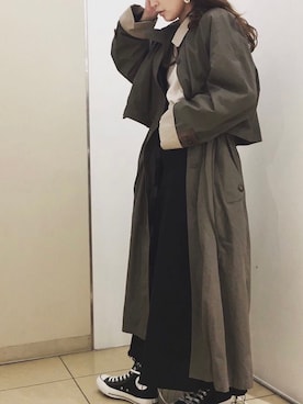 「古着女子」｜「アイテム（トレンチコート）」を使った、Koharu.uさん（レディース・164cm）の春コーディネート