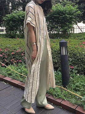 「サテンパンツ」｜「アイテム（シャツワンピース）」を使った、Koharu.uさん（レディース・164cm）の春コーディネート