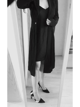 「DRIES VAN NOTEN（ドリスヴァンノッテン）のアイテム（ピーコート）」を使った、Makoto Leeさん（レディース・174cm）の春コーディネート