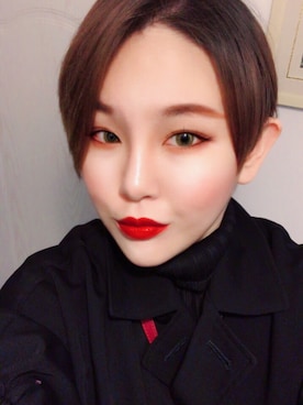 「Yohji Yamamoto（ヨウジヤマモト）のアイテム（ピーコート）」を使った、Makoto Leeさん（レディース・174cm）の秋コーディネート