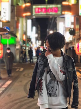 「ラグジュアリーストリート」｜「アイテム（ライダースジャケット）」を使った、吉田 裕太さん（メンズ・177cm）の春コーディネート
