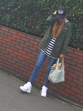 「アイテム（キャップ）」を使った、koozさん（レディース・154cm）の冬コーディネート