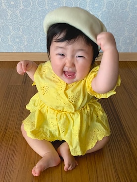 「apres les cours（アプレレクール）のアイテム（帽子、ベージュ系）」を使った、Wako ☺︎さん（キッズ）の夏コーディネート