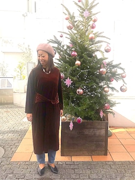 「BAD（バッド）のアイテム」を使った、ozakiさん（レディース・160cm）の冬コーディネート