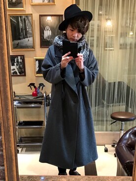 「シャリーフ(SHAREEF)」｜「アイテム（チェスターコート）」を使った、nakajiさん（メンズ・173cm）の冬コーディネート