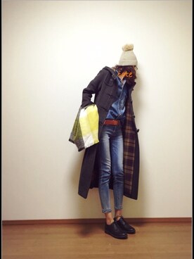 「Doシンプル部」｜「アイテム（ダッフルコート）」を使った、coteさん（レディース・170cm）の冬コーディネート