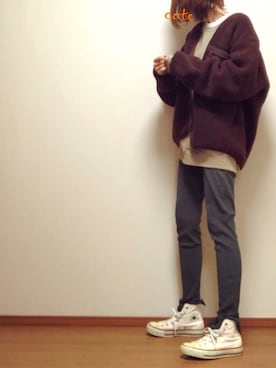 「JERZEES（ジャージーズ）のアイテム」を使った、coteさん（レディース・170cm）の秋コーディネート