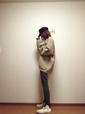 「JERZEES（ジャージーズ）のアイテム」を使った、coteさん（レディース・170cm）の秋コーディネート