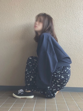 「GRL（グレイル）のアイテム（ブルゾン、ブルー系）」を使った、ナオさん（レディース・155cm）の秋コーディネート