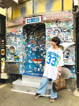 「Rodeo Crowns（ロデオクラウンズ）のアイテム（Tシャツ/カットソー）」を使った、けーさん（メンズ・164cm）の夏コーディネート