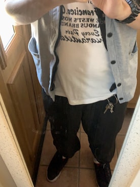 「BLACK JAXXXのアイテム（カーゴパンツ、ブラック系）」を使った、 NEOakiradjさん（メンズ・180cm）の夏コーディネート