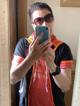 「molemmatのアイテム（パーカー、ブラック系）」を使った、 NEOakiradjさん（メンズ・180cm）の夏コーディネート