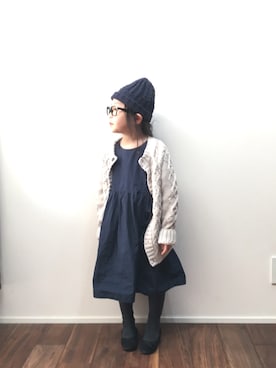 「ニット帽コーデ」｜「アイテム（その他）」を使った、so873さん（キッズ・100cm）の冬コーディネート