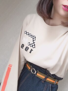 「cepo（セポ）の３０ＭＭフックゴムベルト（ベルト）」を使った、なっちゃんさん（レディース・153cm）の春コーディネート