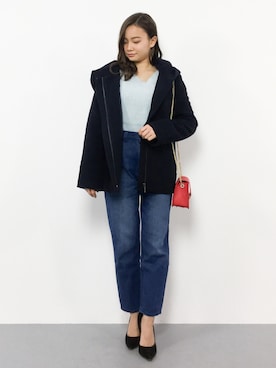 「a.v.v（アーヴェヴェ）のアイテム（その他アウター）」を使った、  𝑅𝐼𝑁𝐴さん（レディース・151cm）の冬コーディネート